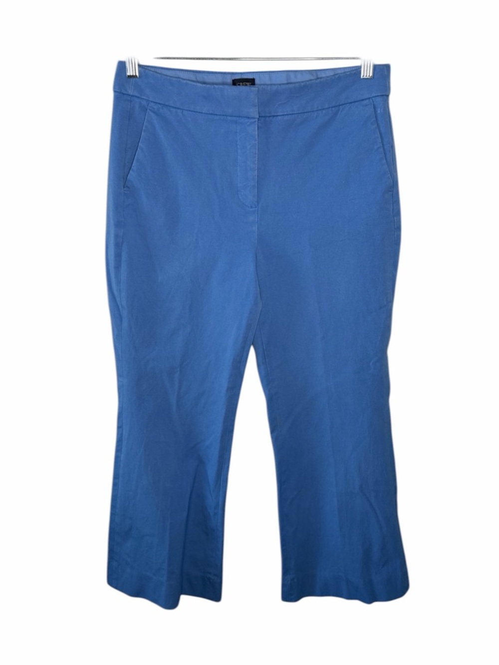 J. Crew Light Blue Cotton Blend Kelsey Cropped Flare Pant - Picture 2 of 5